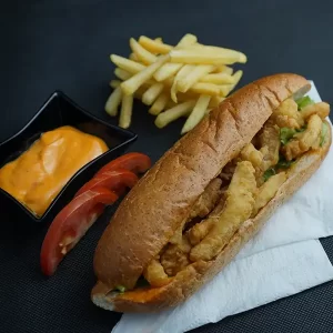 Gandofly's special sandwich with seafood